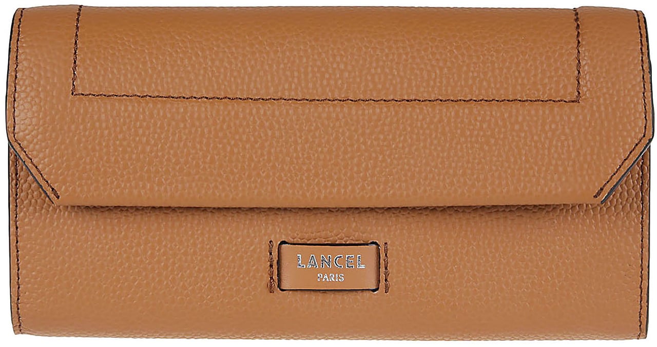 Lancel Ninon Slim Flap Wallet Brown Bruin