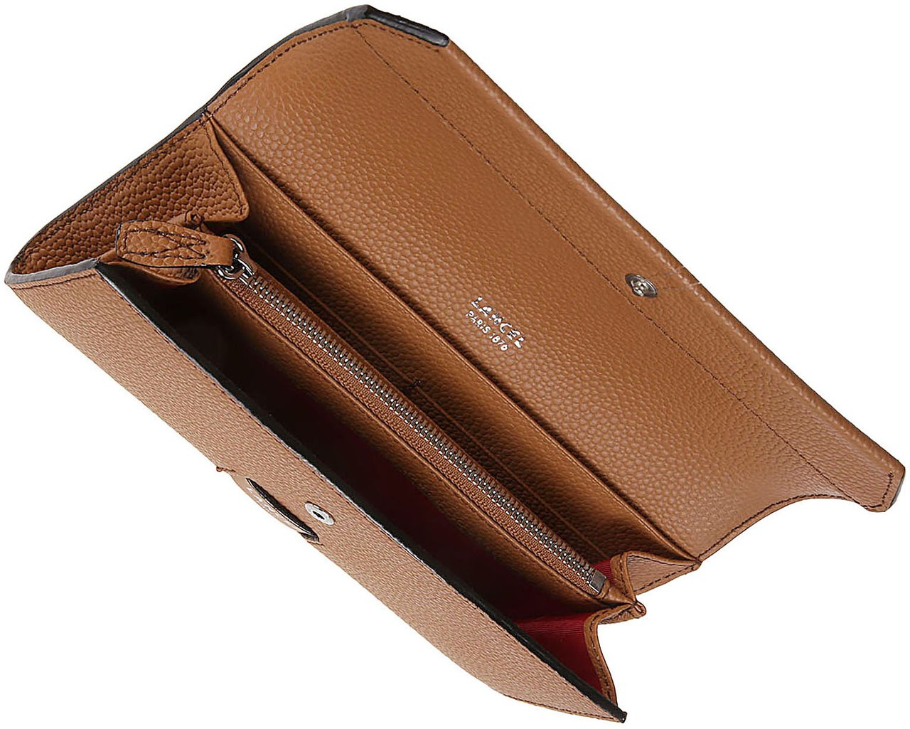 Lancel Ninon Slim Flap Wallet Brown Bruin