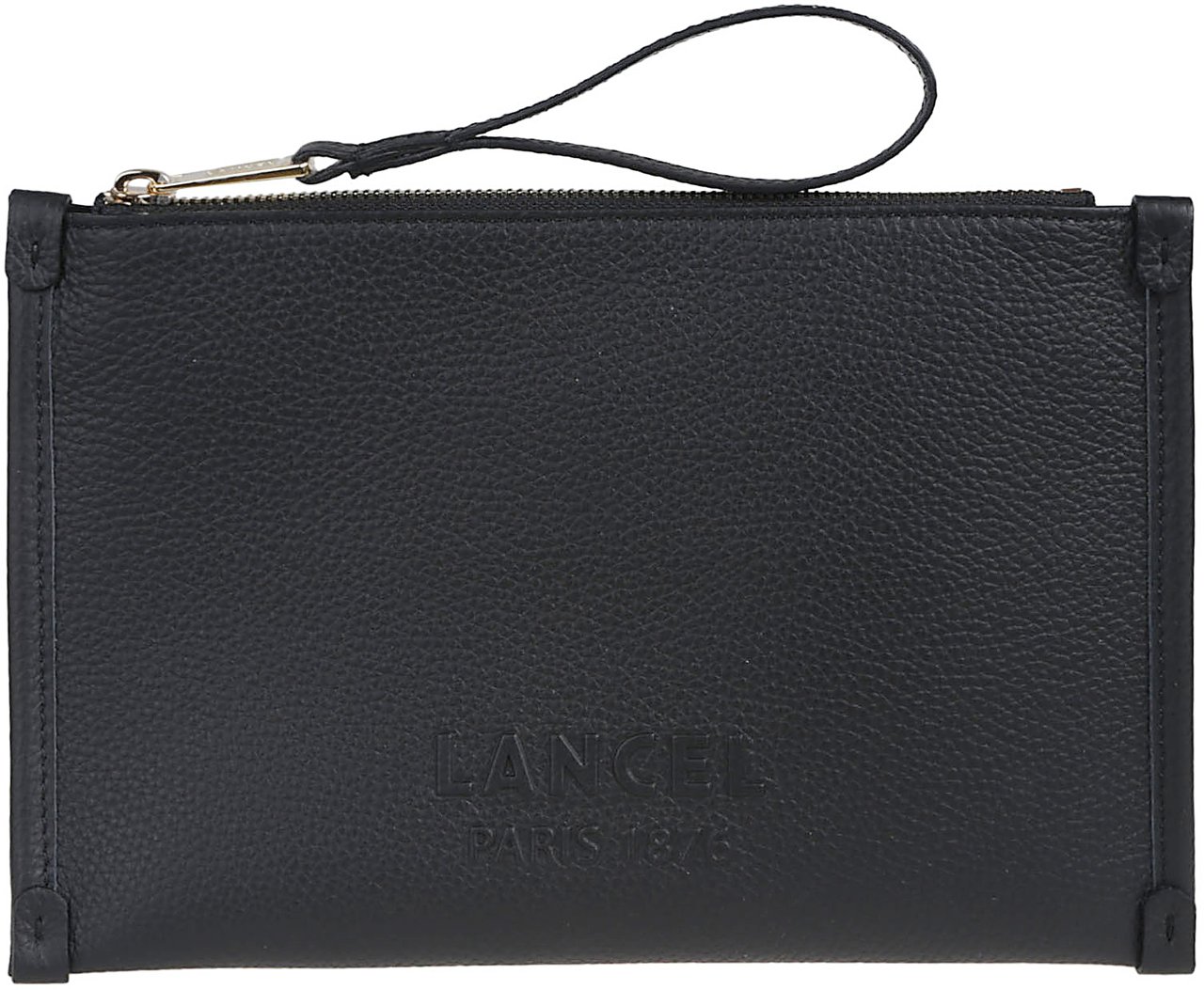 Lancel Jour Small Zipped Wrislet Pouch Black Zwart