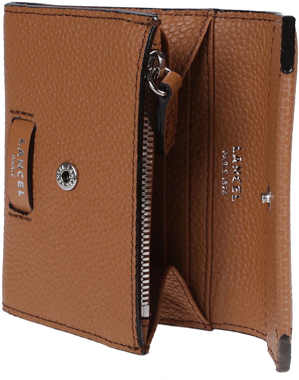 Lancel Ninon Mini Flap Wallet Brown Bruin