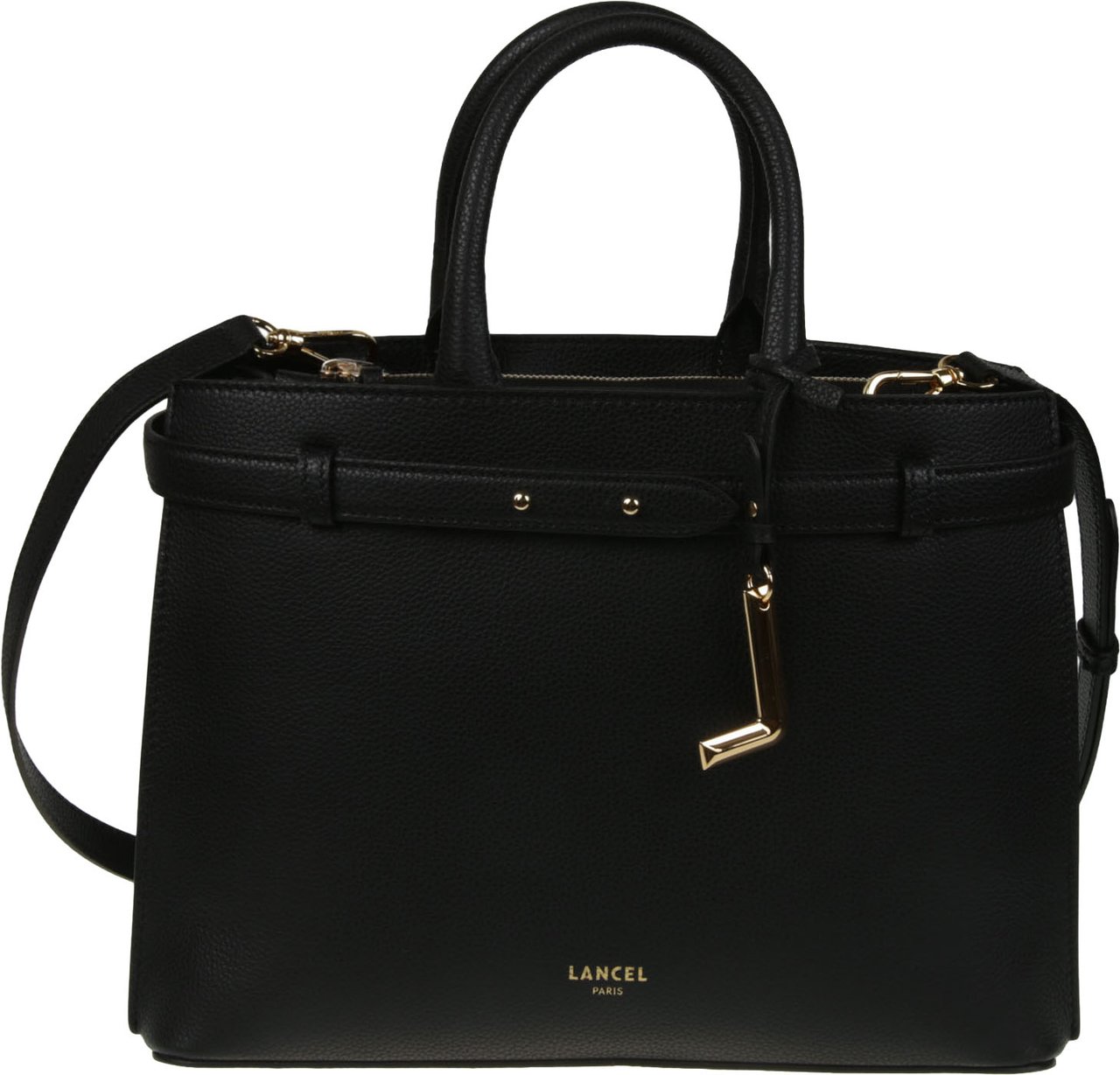 Lancel Faubour Medium Zip Carryall Bag Black Zwart