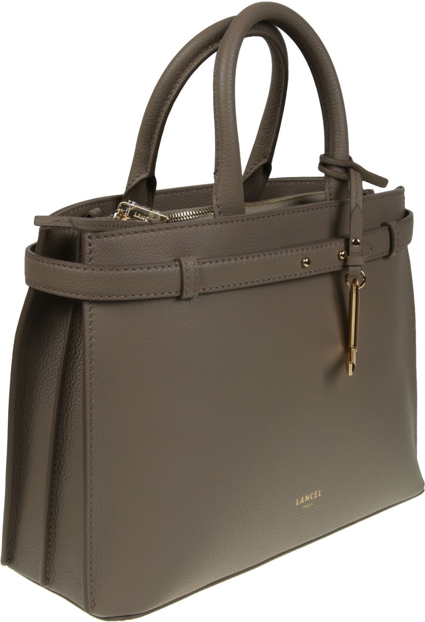 Lancel Faubour Medium Zip Carryall Bag Grey Grijs