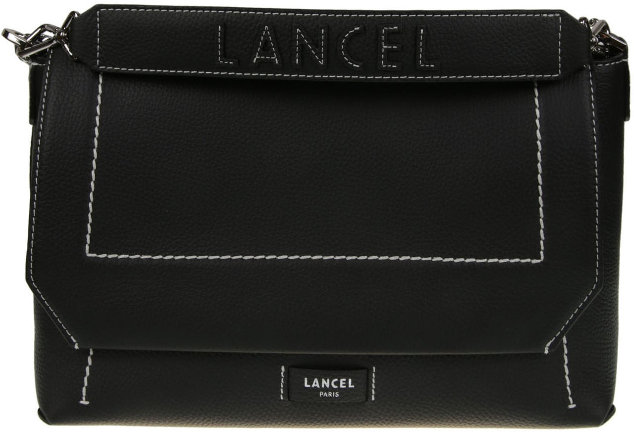 Lancel Ninon Soft Large Flap Bag Black Zwart