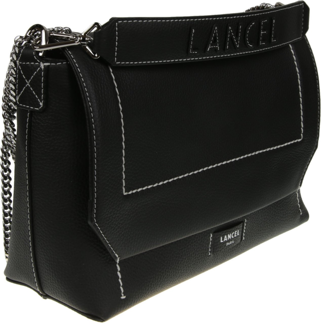 Lancel Ninon Soft Large Flap Bag Black Zwart