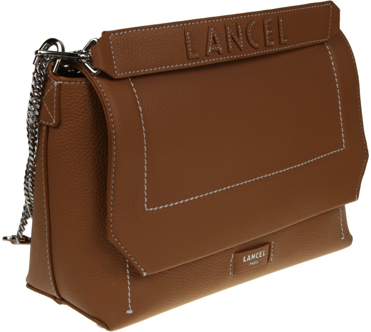 Lancel Ninon Soft Large Flap Bag Brown Bruin