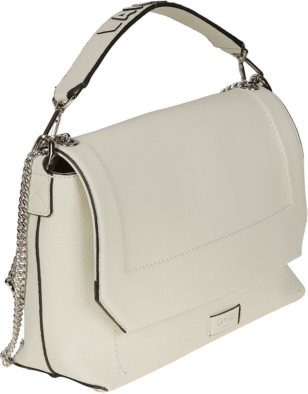 Lancel Ninon Soft Large Flap Bag White Wit