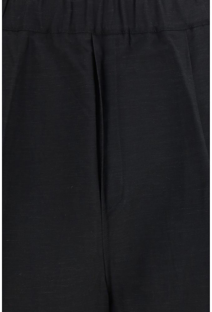 Laneus Black Viscose Bermuda Shorts Zwart
