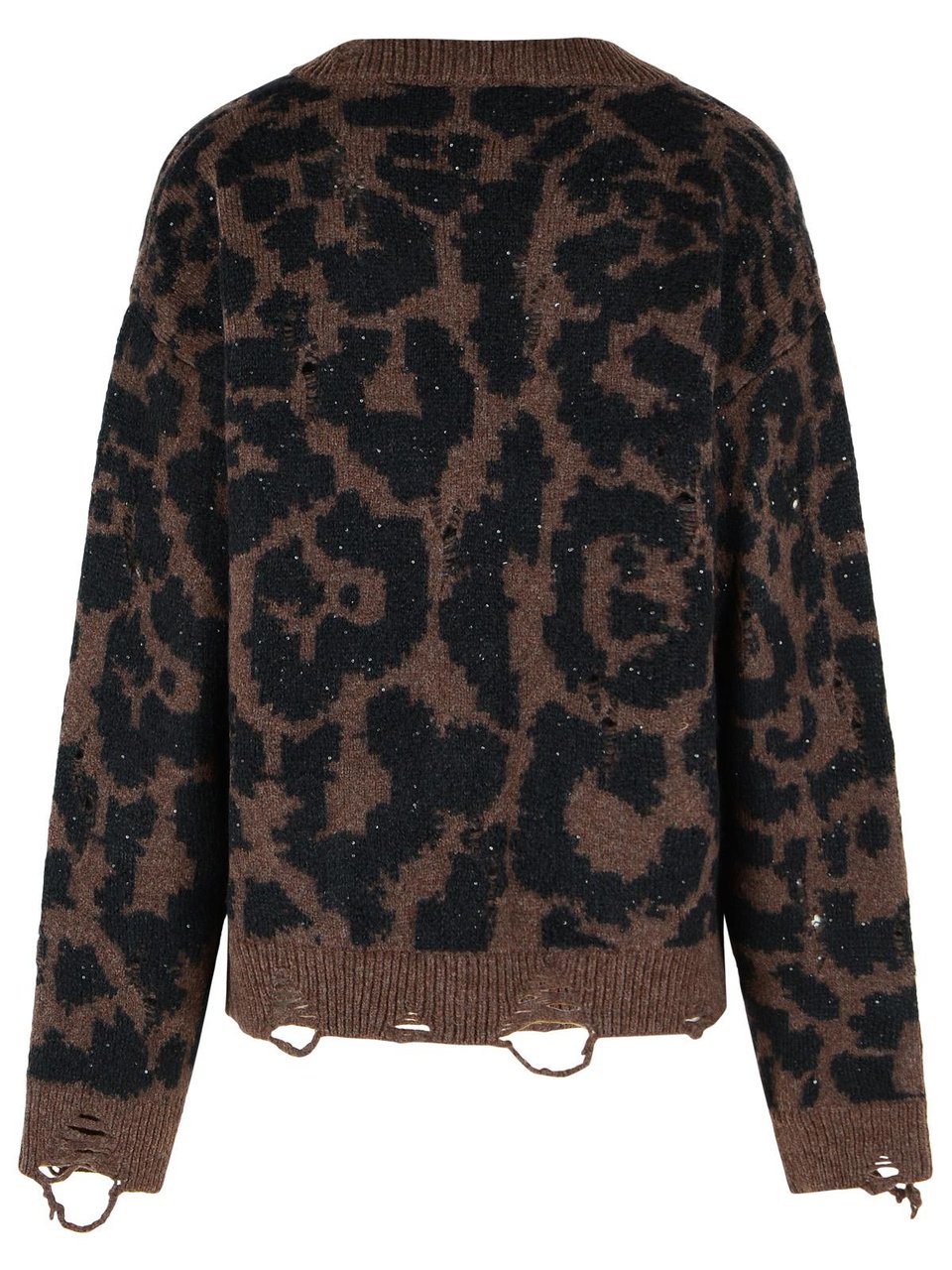Laneus Leopard Jacquard' Cardigan Zwart