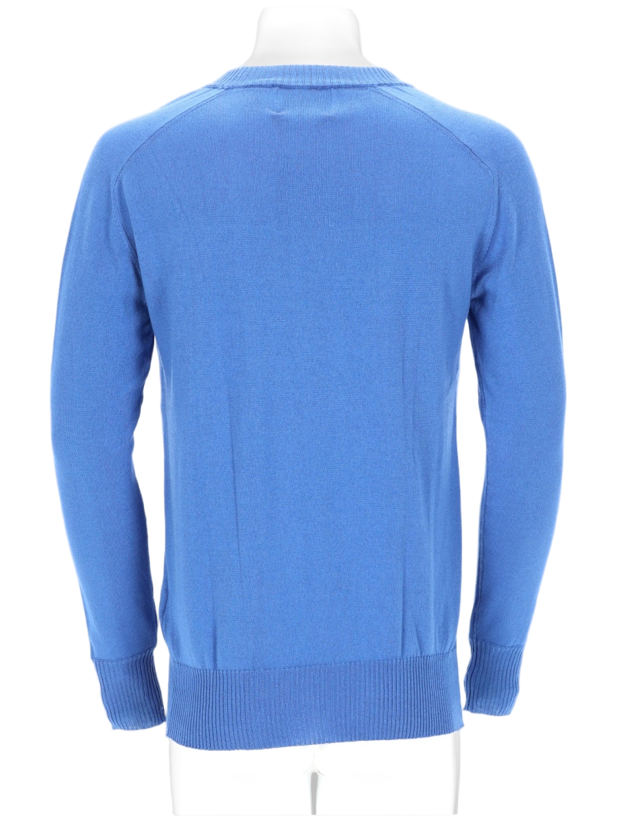 Laneus Blue Cotton Viscose Knit Sweater Blauw