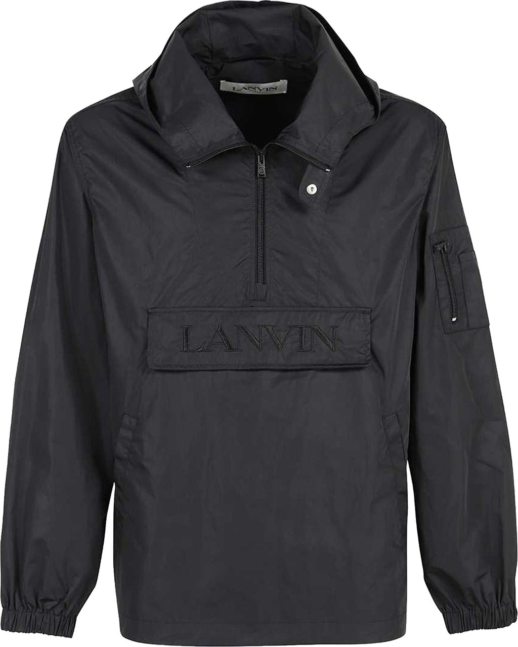 Lanvin Logo Hooded Windbreaker Zwart