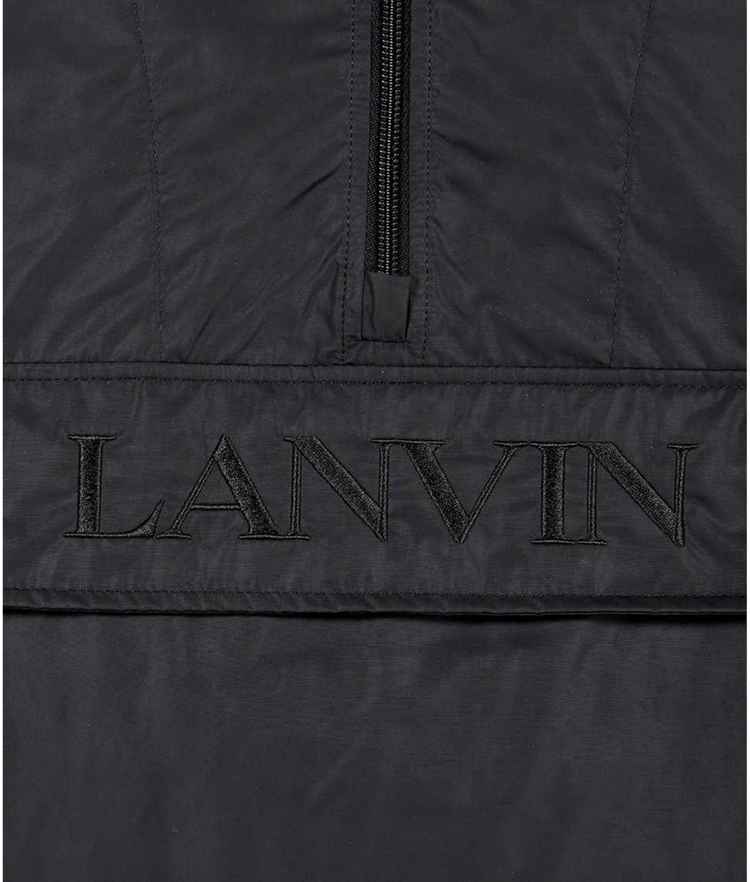 Lanvin Logo Hooded Windbreaker Zwart