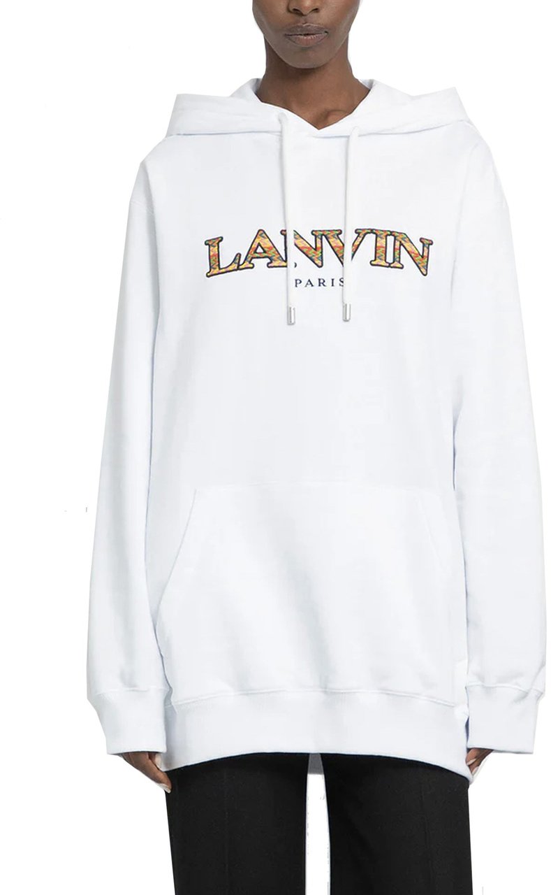 Lanvin Oversized Logo Hoodie Sweatshirt Wit