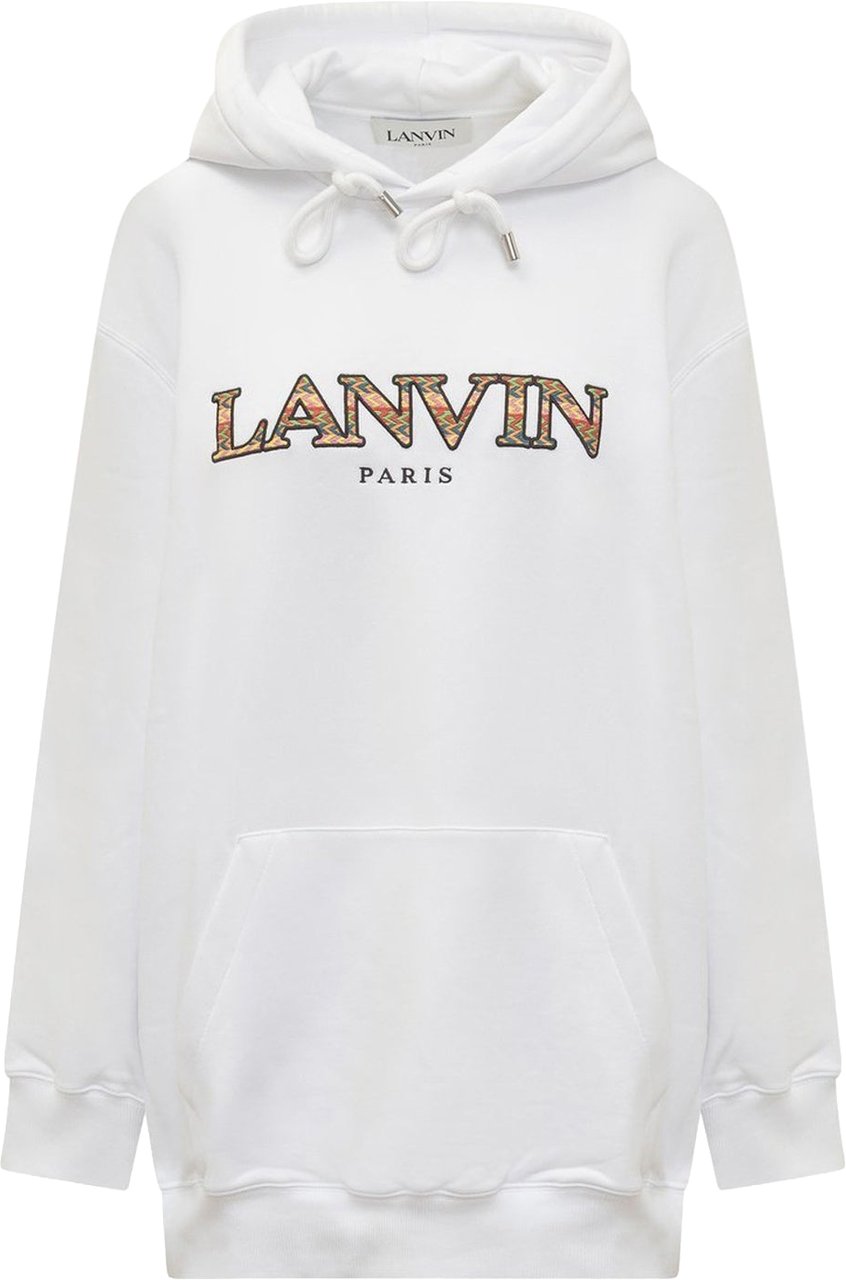 Lanvin Oversized Logo Hoodie Sweatshirt Wit