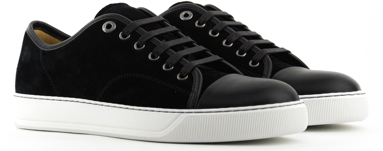 Lanvin Classic Toecap Black Suede/leather Zwart