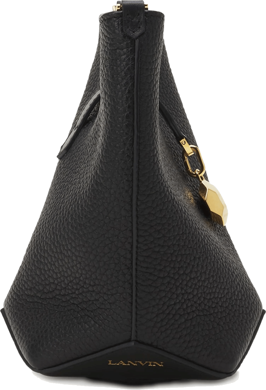 Lanvin Catch Nano Leather Bucket Bag Zwart