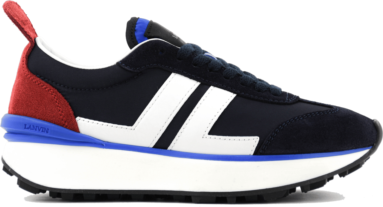 Lanvin Bumpr Sneaker White Black Navy Blauw