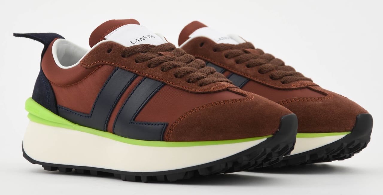 Lanvin Bumpr Sneaker Black Navy Mocha Bruin