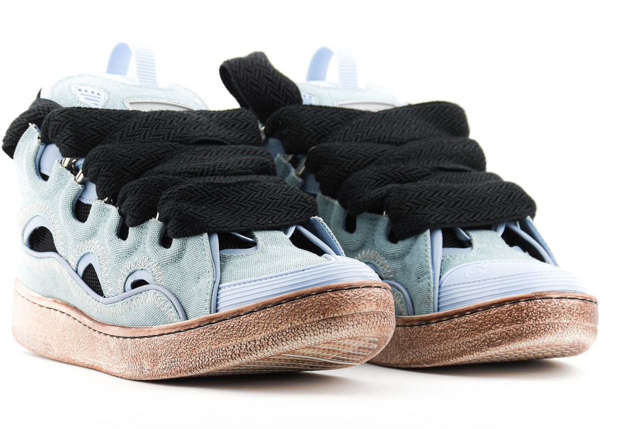 Lanvin Curb Sneaker Canvas Blue Blauw