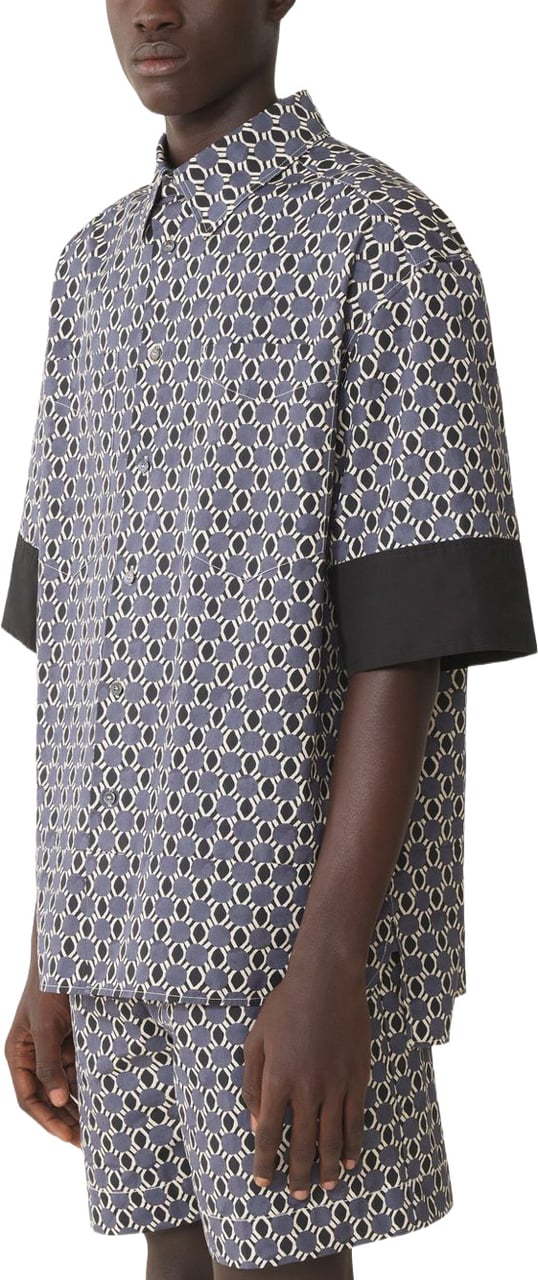 Lanvin Geometric Print Short-Sleeved Shirt with Cuff Detail Grijs