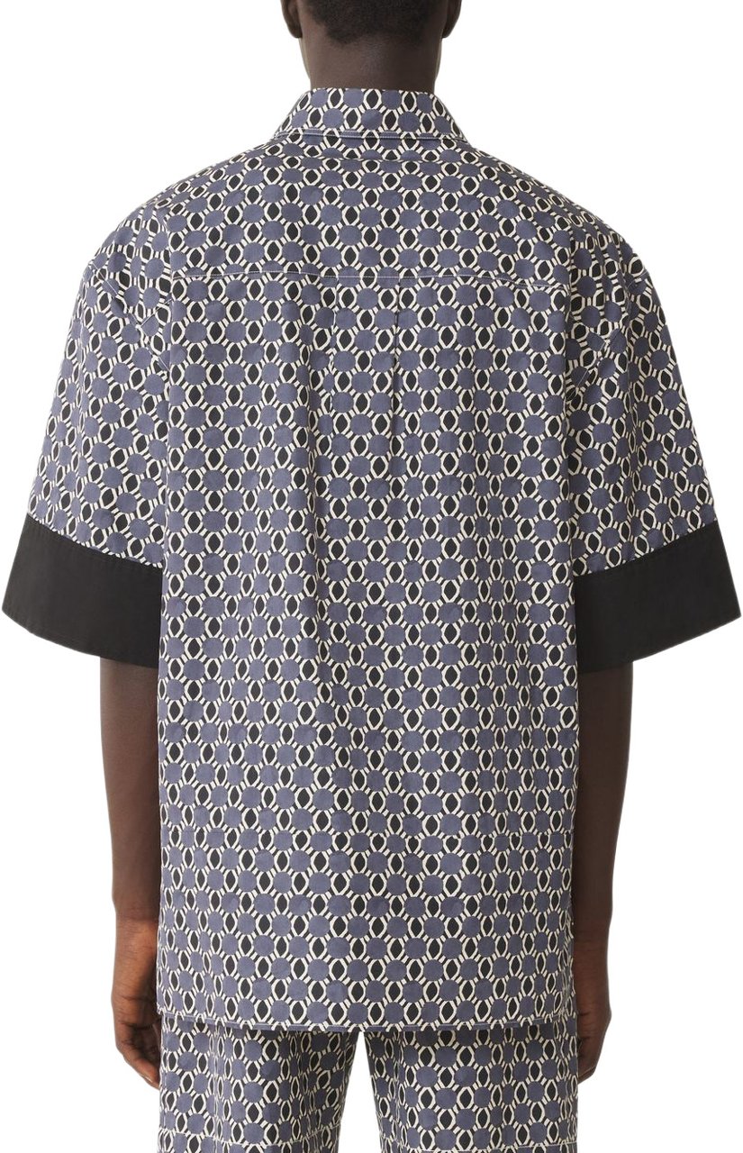 Lanvin Geometric Print Short-Sleeved Shirt with Cuff Detail Grijs