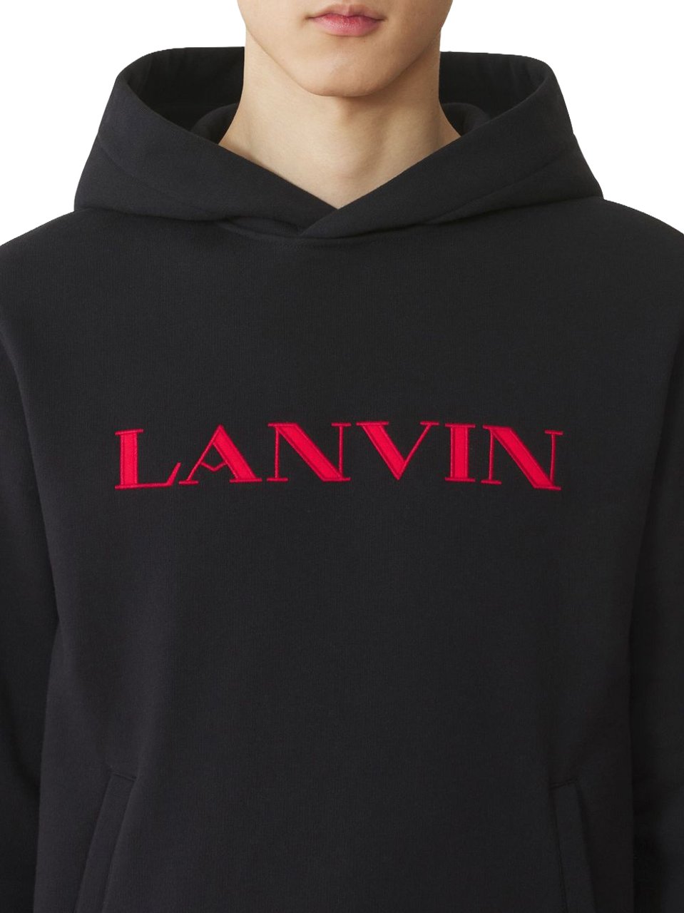 Lanvin Relaxed Fit Black Hoodie Zwart