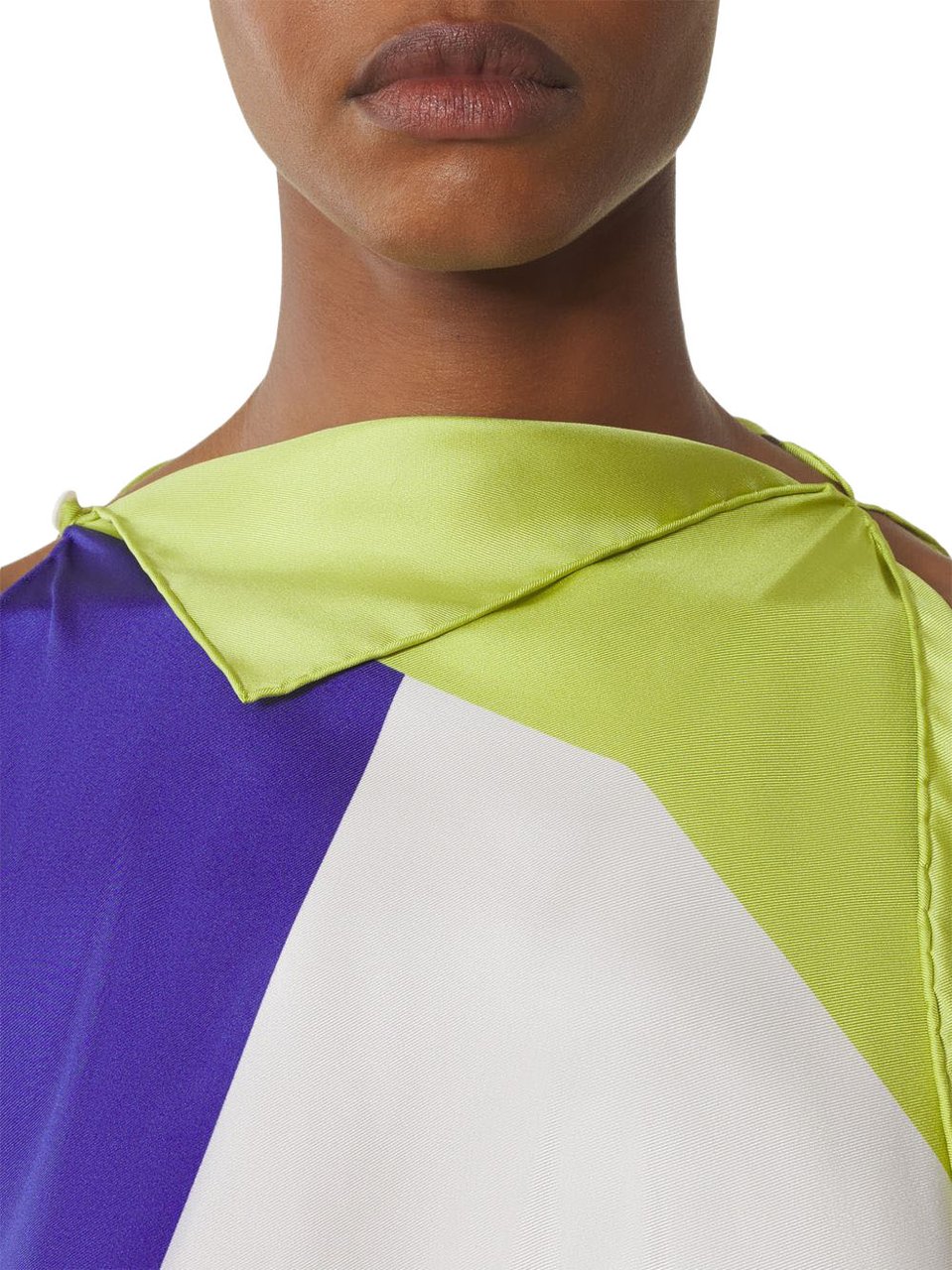 Lanvin Color-Block Top with Dynamic Hemline Blauw