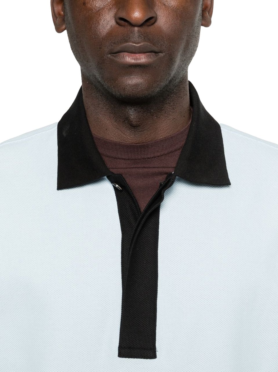 Lanvin White Contrast Collar Short Sleeve Polo Wit