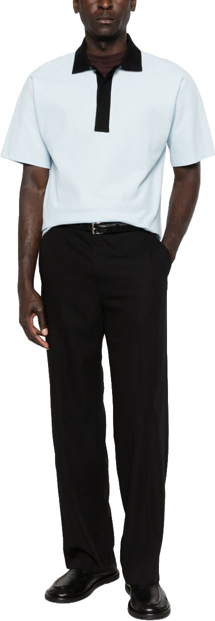 Lanvin White Contrast Collar Short Sleeve Polo Wit