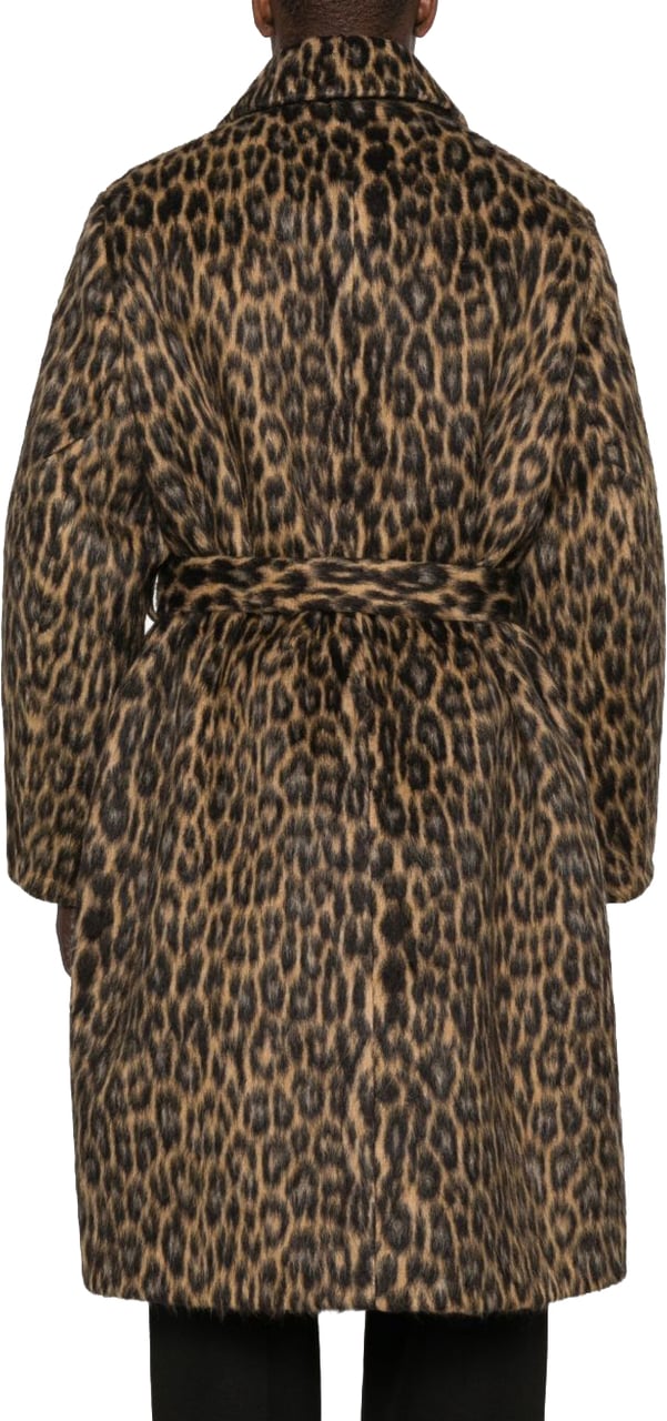 Lanvin Leopard Print Coat Zwart