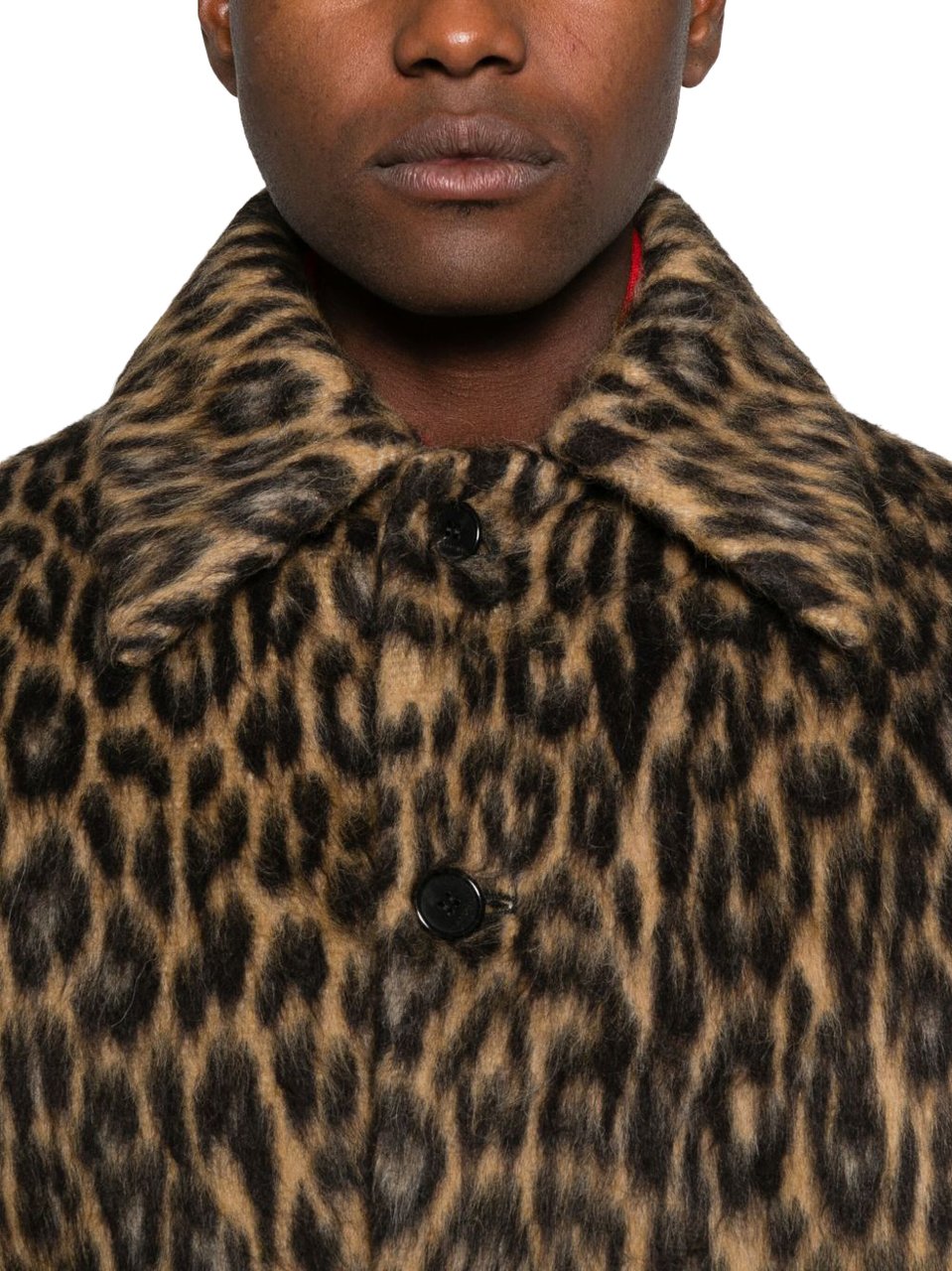 Lanvin Leopard Print Coat Zwart