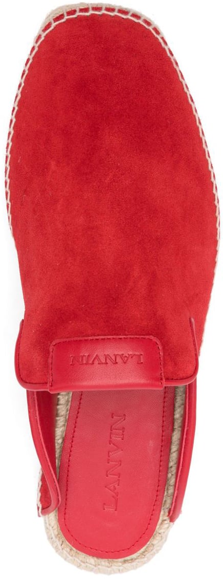 Lanvin Suede Slip-On Mules Rood