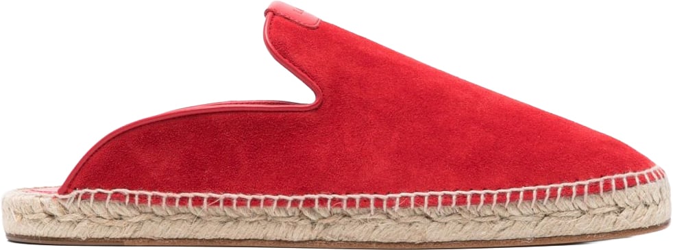 Lanvin Suede Slip-On Mules Rood