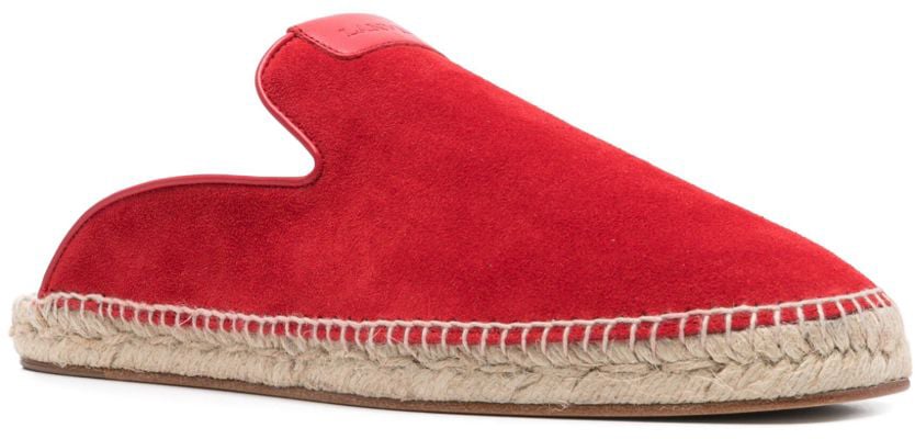 Lanvin Suede Slip-On Mules Rood