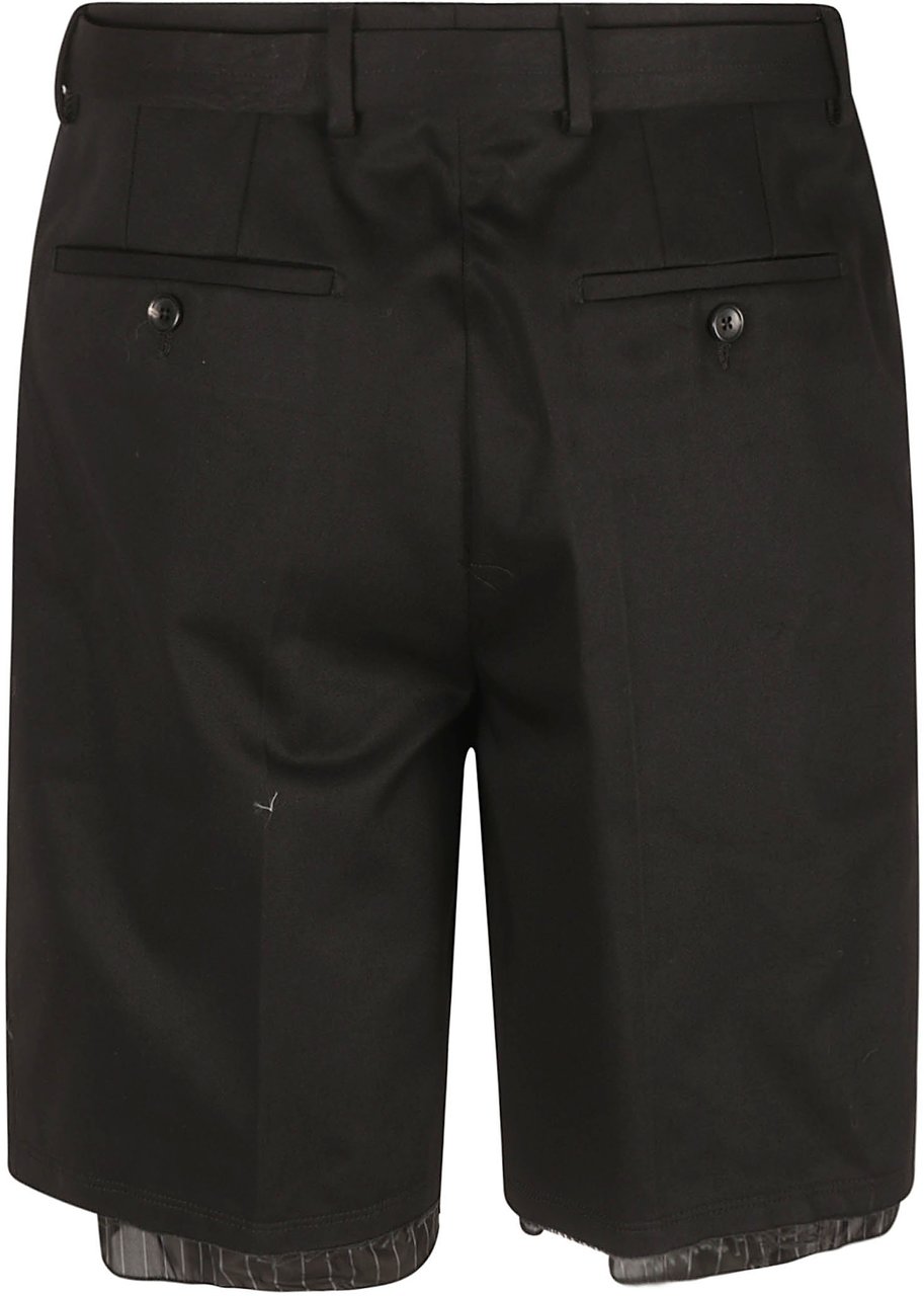 Lanvin Relaxed Fit Woven Cotton Shorts Zwart