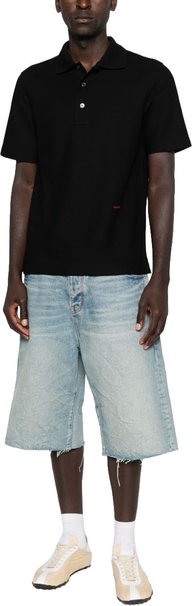 Lanvin Cotton Black Polo Shirt Zwart