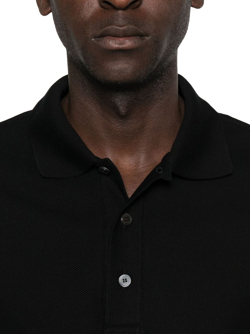 Lanvin Cotton Black Polo Shirt Zwart