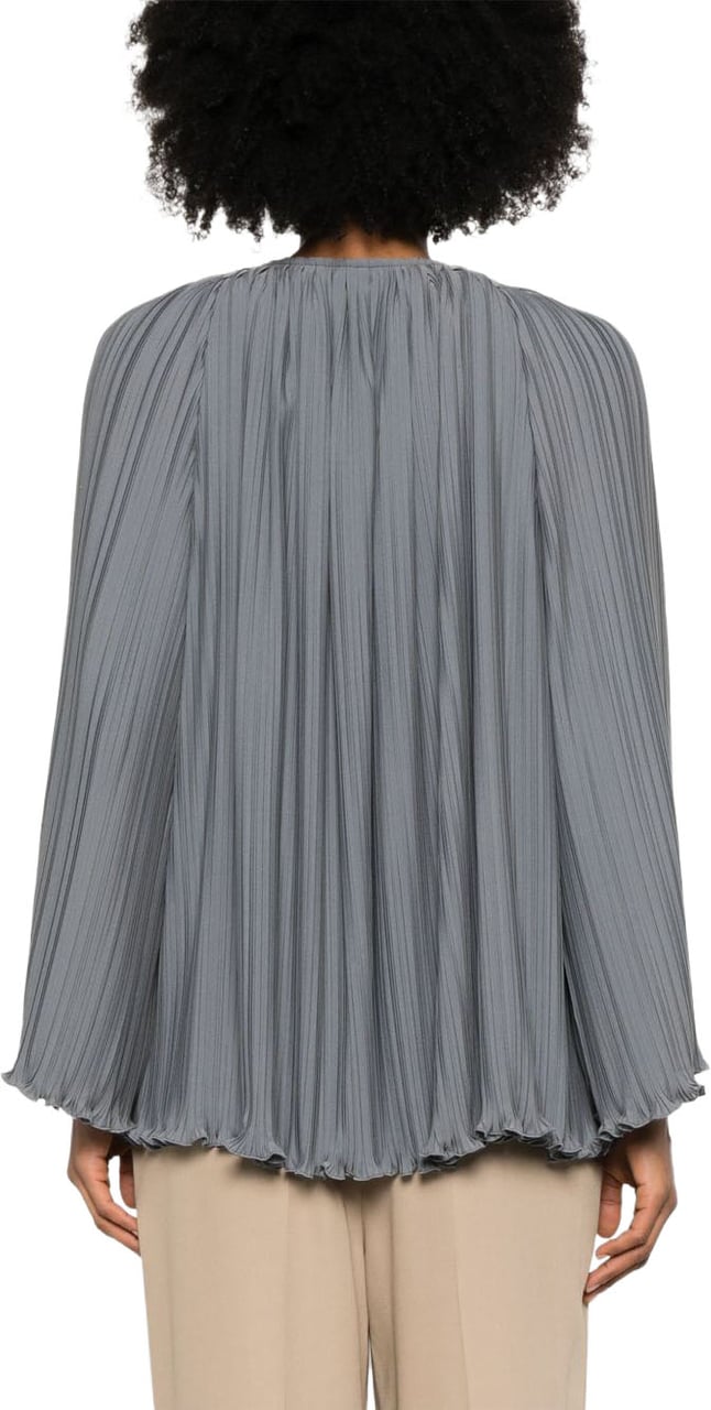 Lanvin Gathered Tie Neck Blouse Grijs