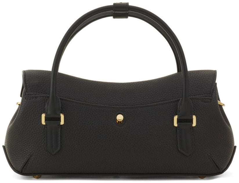 Lanvin Black Leather Top Handle Seam Bag Zwart