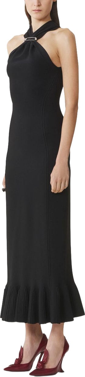 Lanvin Halter Neck Midi Dress Zwart