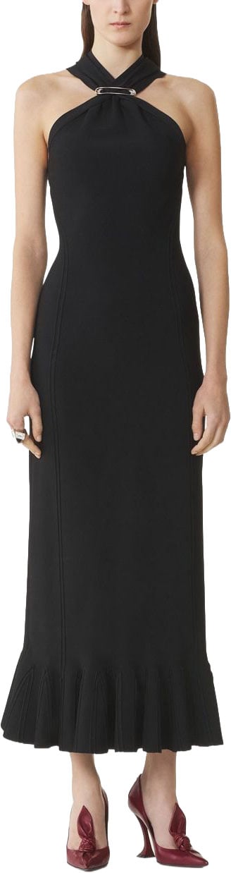 Lanvin Halter Neck Midi Dress Zwart