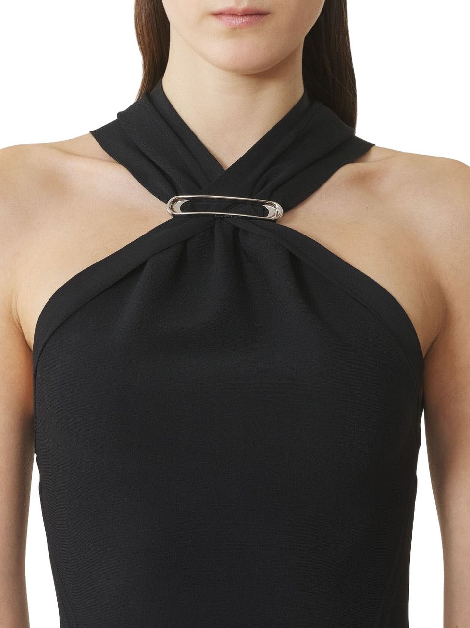 Lanvin Halter Neck Midi Dress Zwart