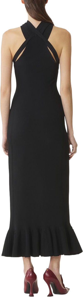 Lanvin Halter Neck Midi Dress Zwart