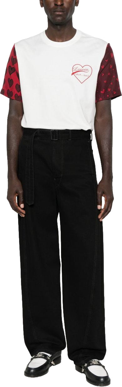 Lanvin Short-Sleeved Crew Neck T-Shirt Wit