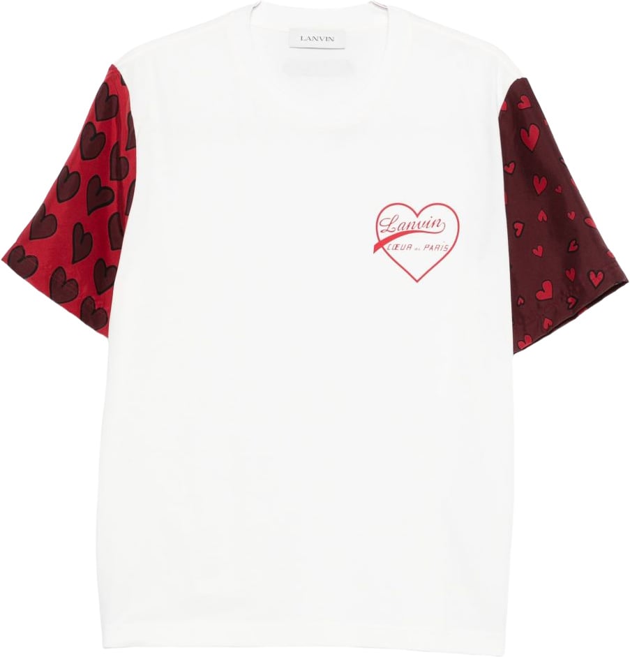Lanvin Short-Sleeved Crew Neck T-Shirt Wit