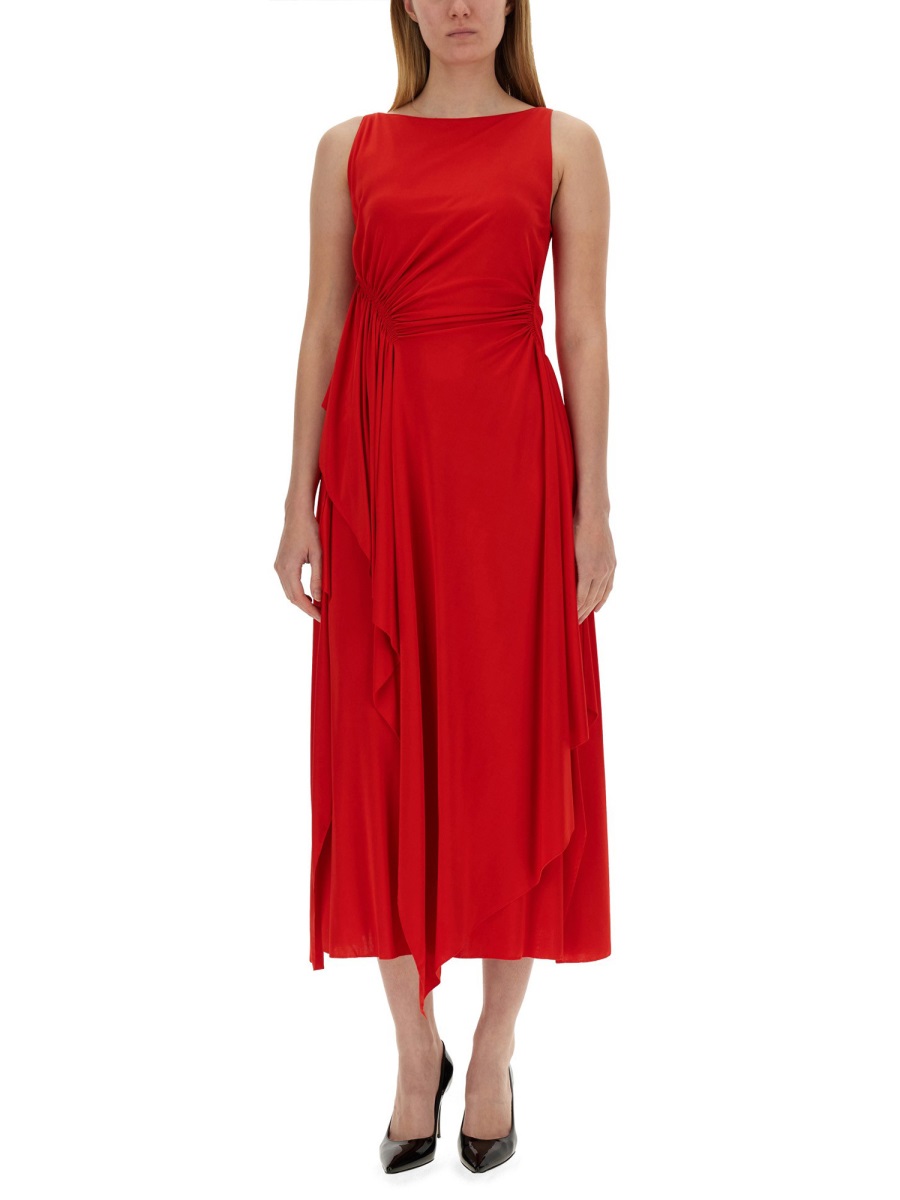 Lanvin DRESS WITH DRAPE Rood