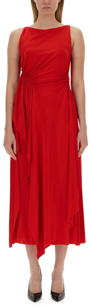 Lanvin DRESS WITH DRAPE Rood