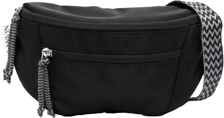 Lanvin Black Small Waist Bag Curb Nylon Bag Zwart