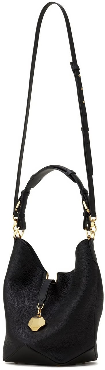 Lanvin Black Bucket Bag With Handle Calf Bag Zwart