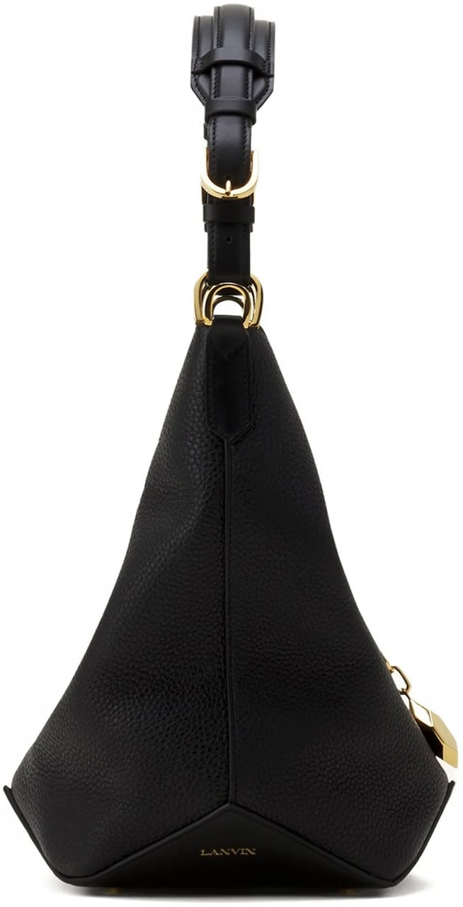 Lanvin Black Bucket Bag With Handle Calf Bag Zwart