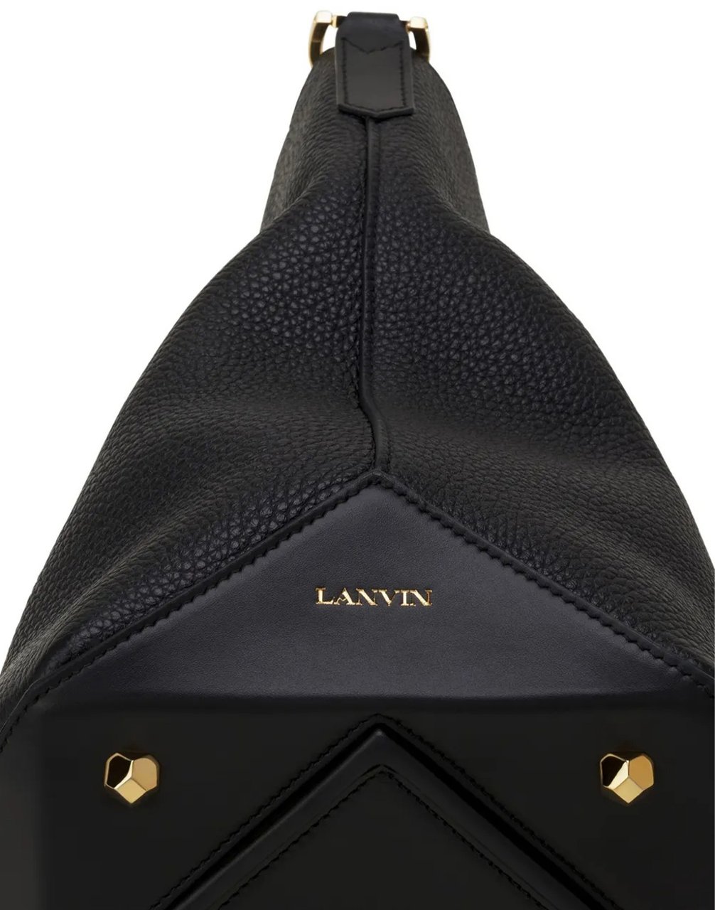 Lanvin Black Bucket Bag With Handle Calf Bag Zwart